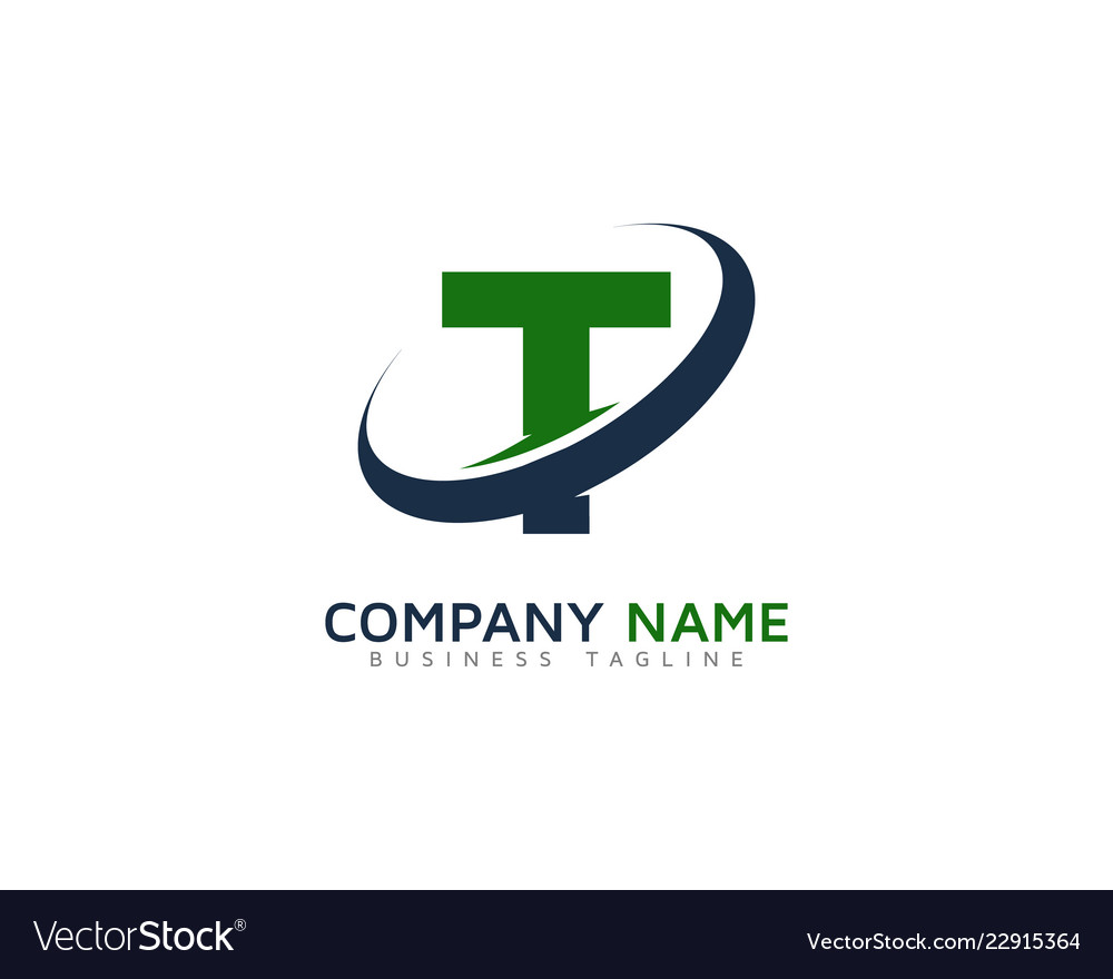 T ring letter with swoosh logo icon design Vector Image