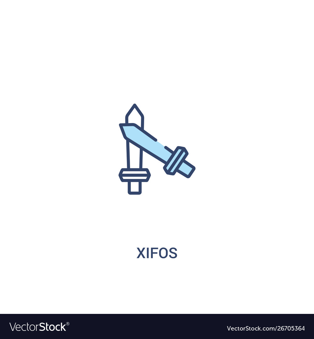 Xifos concept 2 colored icon simple line element vector image Xifos concept 2 colored icon simple line element