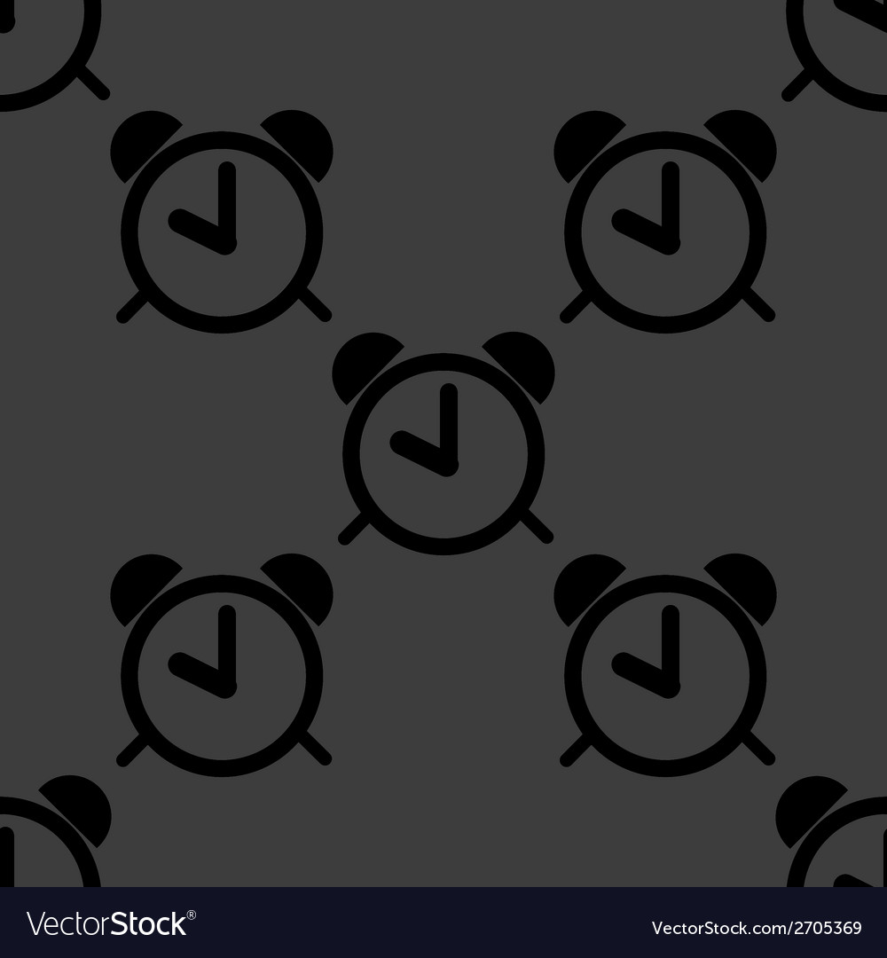 Alarm clock web icon flat design seamless pattern