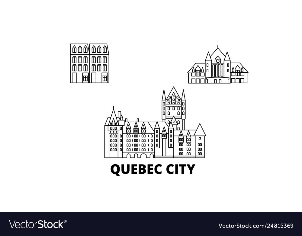 Canada quebec city line travel skyline set