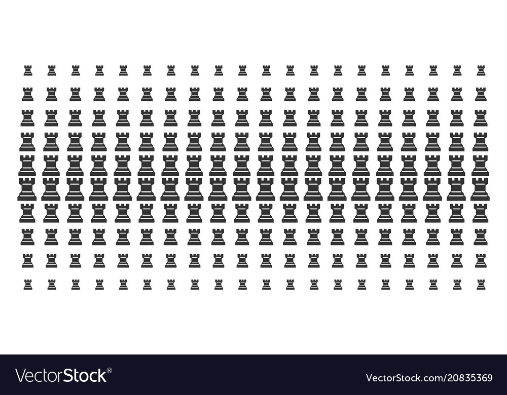 Chess tower shape halftone pattern