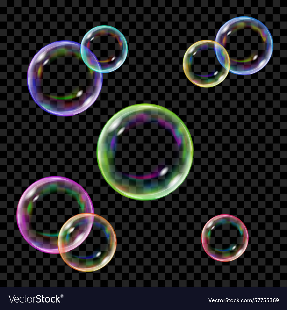 Colored soap bubbles Royalty Free Vector Image