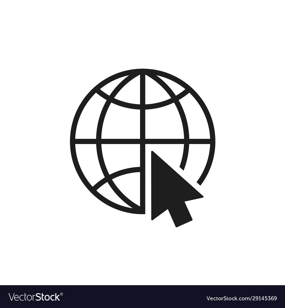 Globe with cursor icon