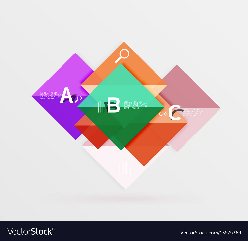 Glossy squares with text abstract geometric vector image Glossy squares with text abstract geometric