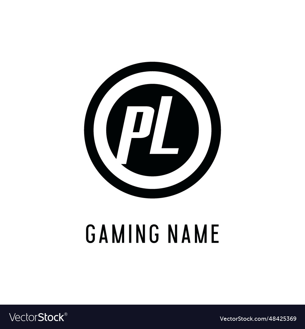 Initial Pl Logo Concentric Circle Line Clean Vector Image