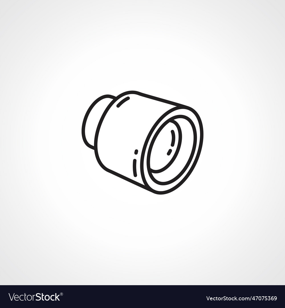 Photo camera lens line icon Royalty Free Vector Image