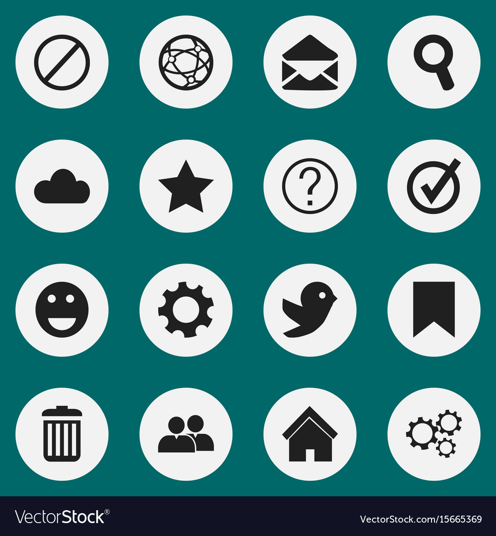 Set of 16 editable web icons includes symbols