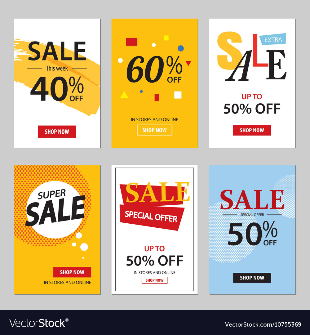 Set Of Sale Website Banner Templates Royalty Free Vector