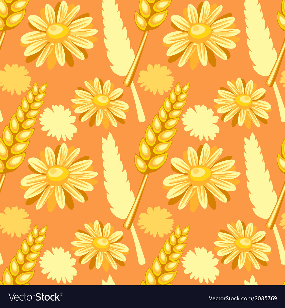 Summer field seamless pattern