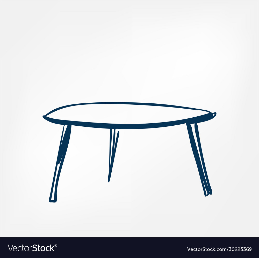 Table one line design element isolated