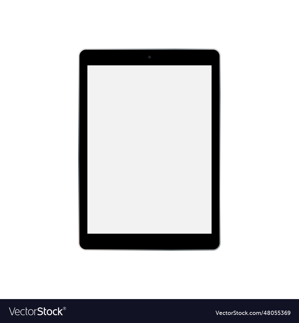 Tablet with empty screen on a white background