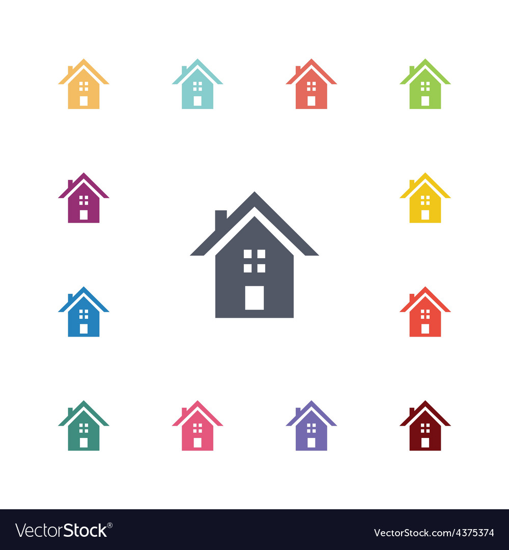 Building flat icons set Royalty Free Vector Image