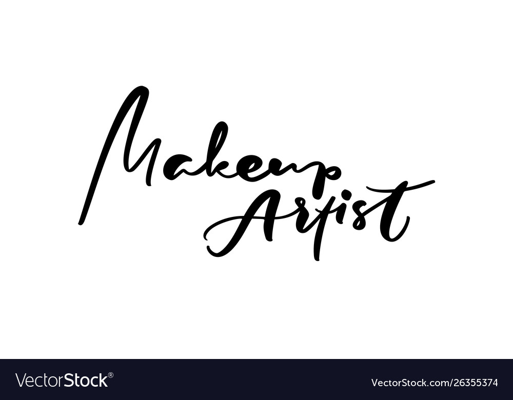 Calligraphy Lettering Text Make Up Artist Logo Vector Image