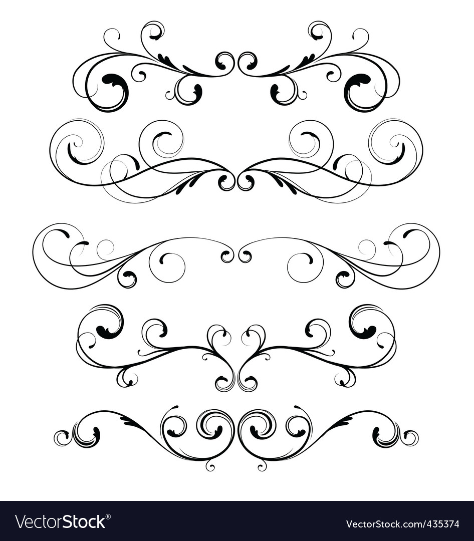 Floral decorative elements Royalty Free Vector Image