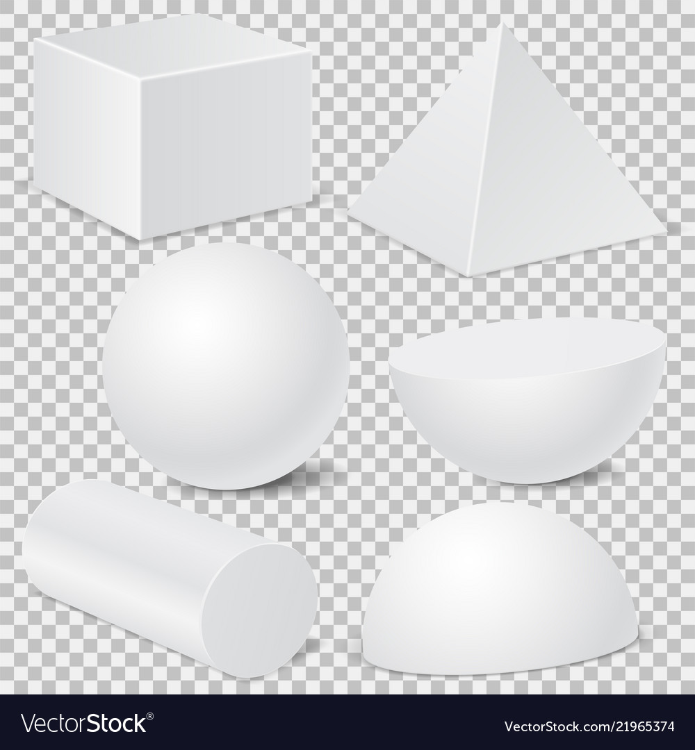 Geometric shape mockup set 3d templates isolated