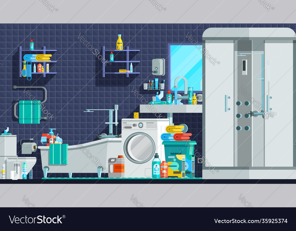 Hygiene icons orthogonal flat composition