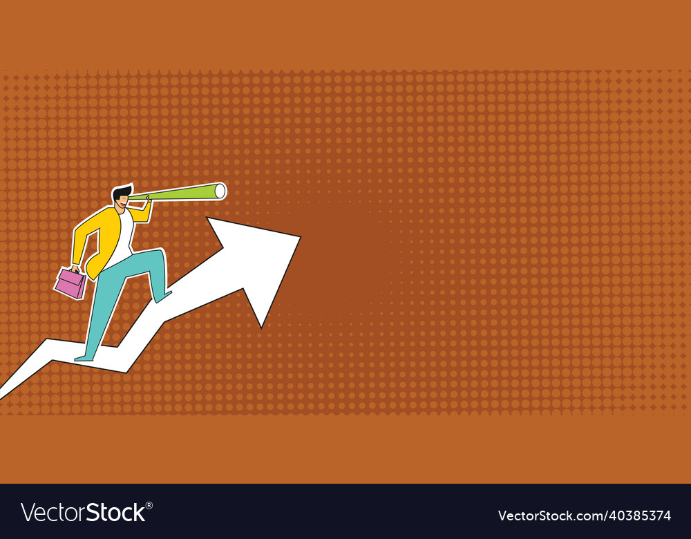 Man Climbing Graph Arrow