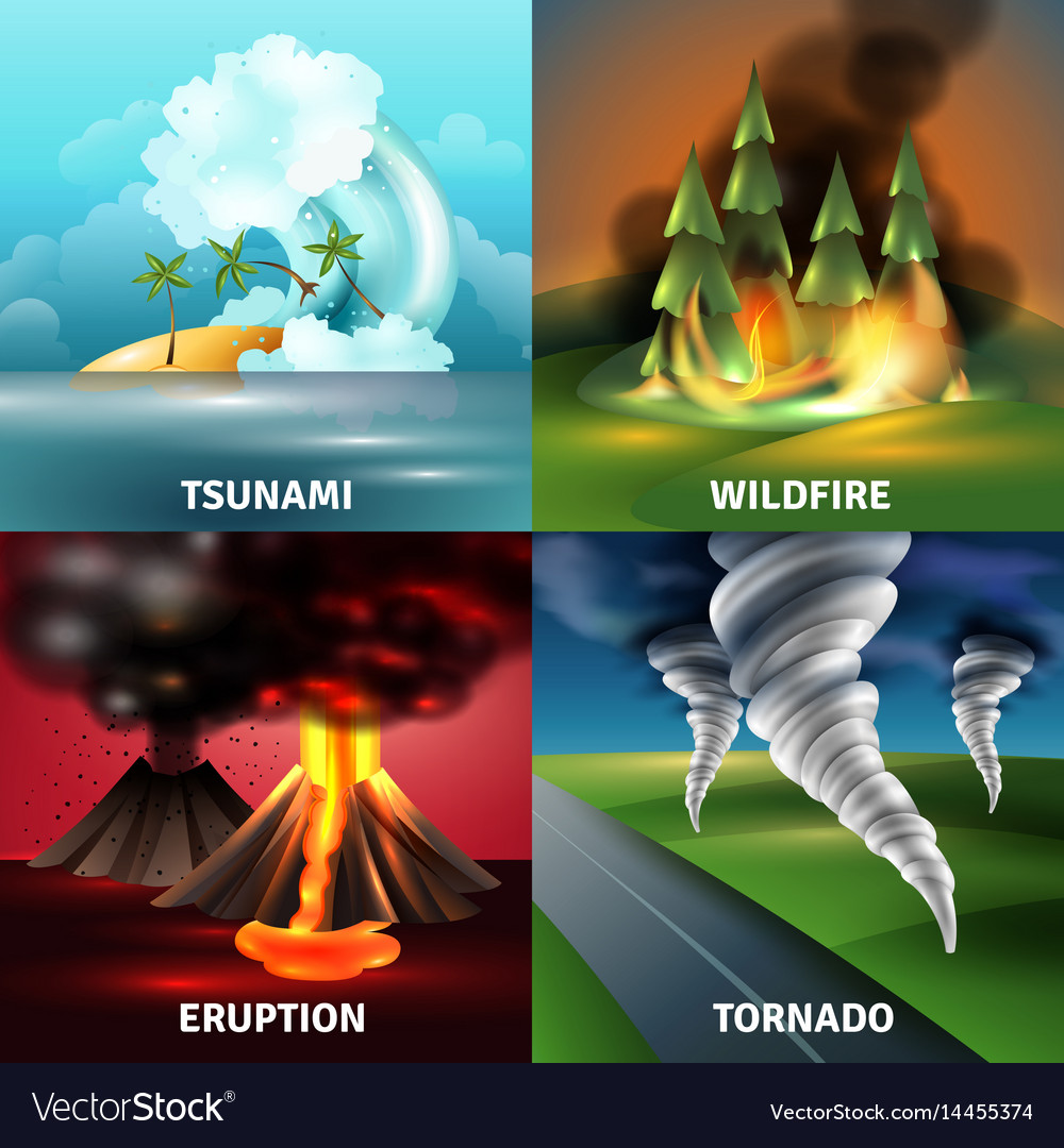 Natural disasters design concept