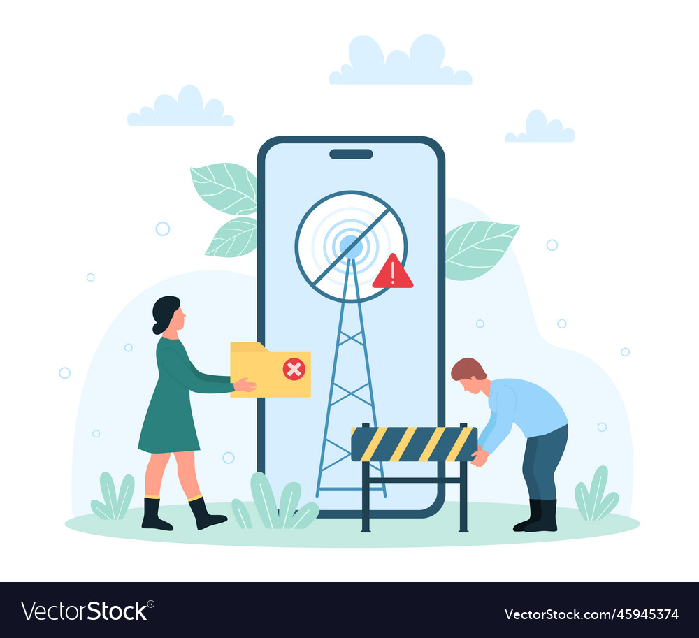 No signal warning message lost or bad internet Vector Image