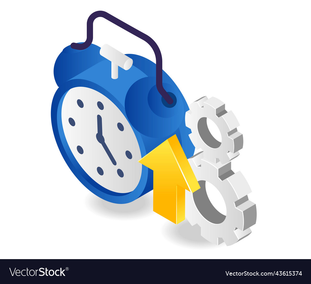Process setting time up vector image Process setting time up