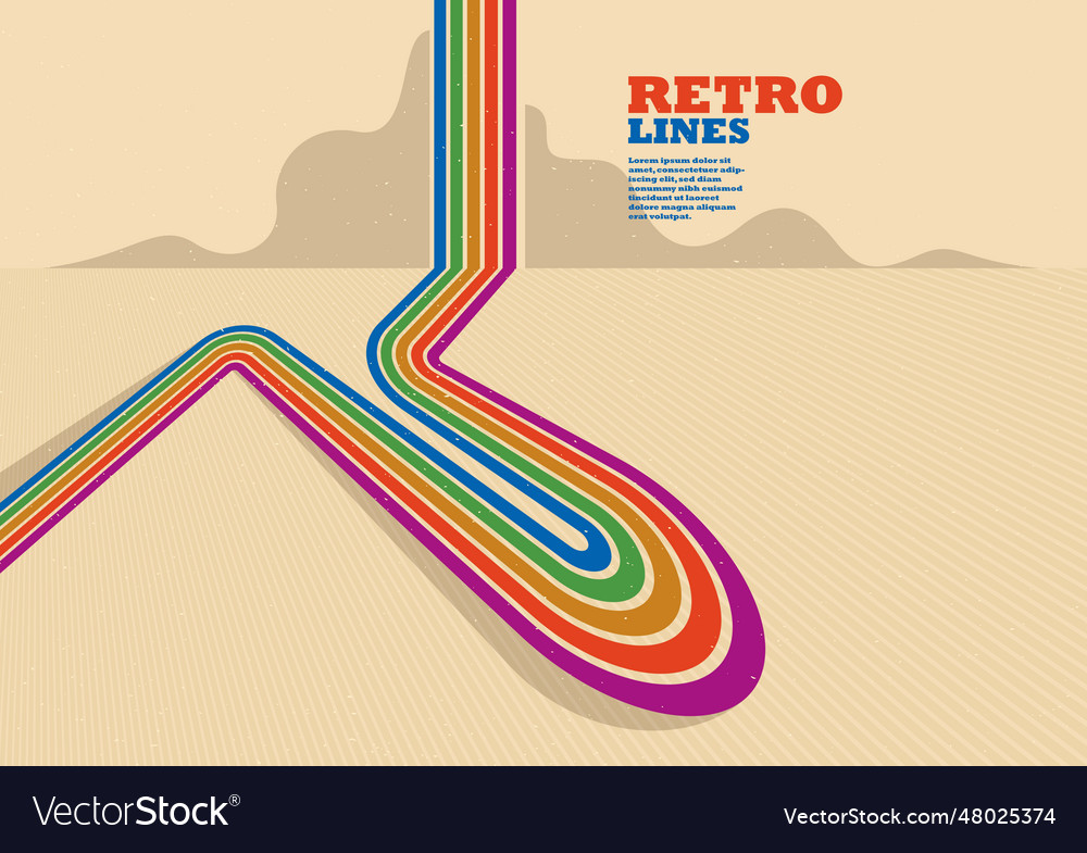 Retro lines abstract background 3d dimensional vector image Retro lines abstract background 3d dimensional