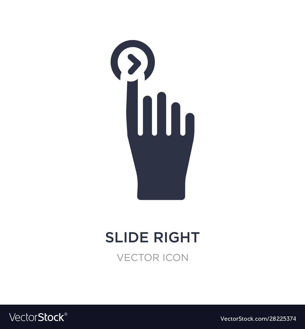 Slide right icon on white background simple