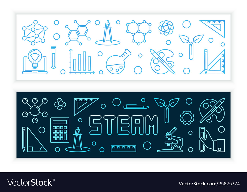 Steam Konzept moderne Banner im Umriss vector image Steam Konzept moderne Banner im Umriss