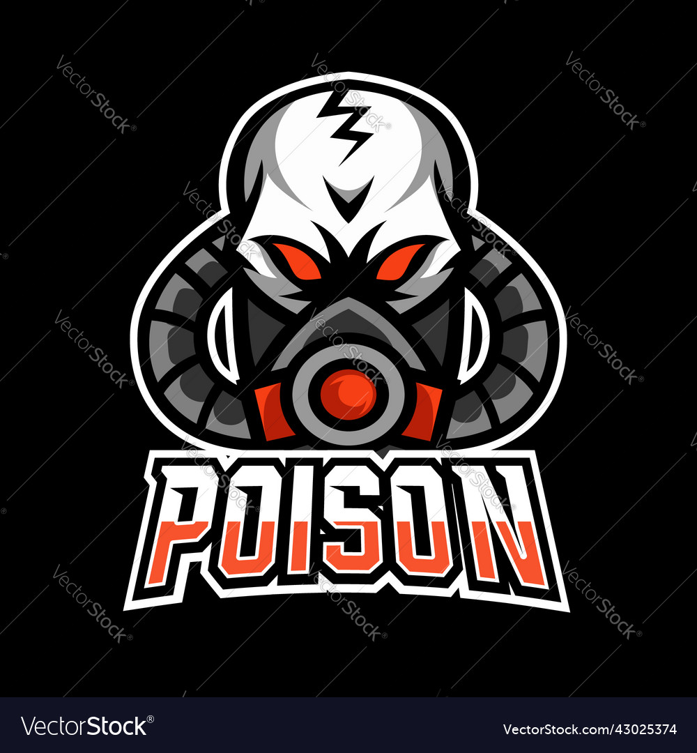 Gas mask logo for toxic team esport Royalty Free Vector