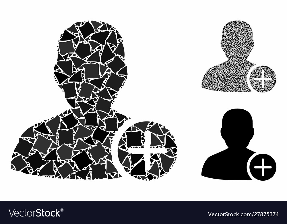 User add composition icon inequal elements vector image User add composition icon inequal elements