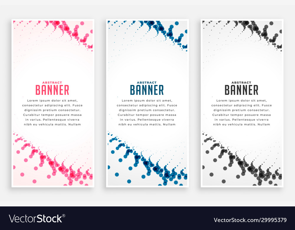 Abstract particles halftone vertical banners