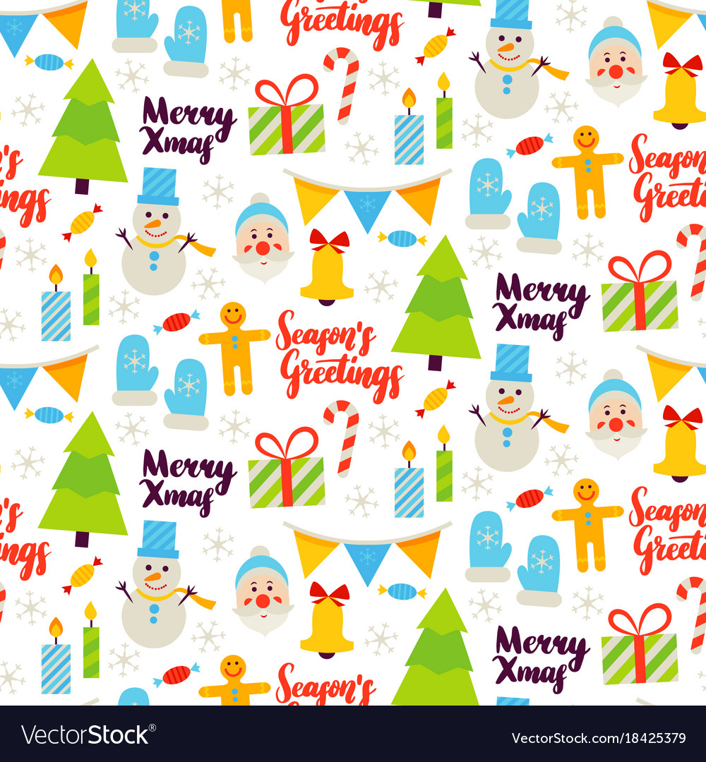 Christmas greetings seamless pattern