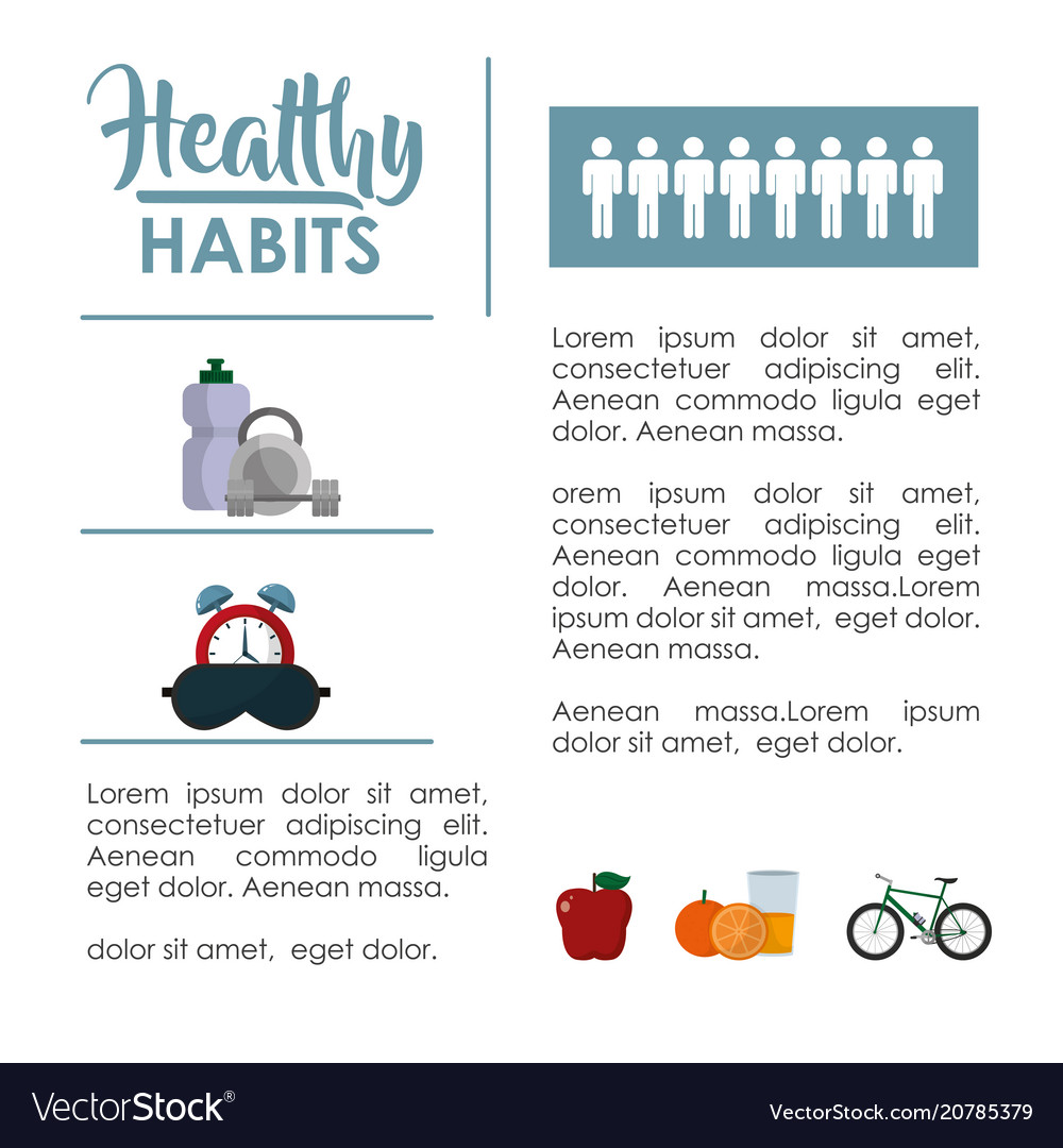 Healthy habits infographic Royalty Free Vector Image