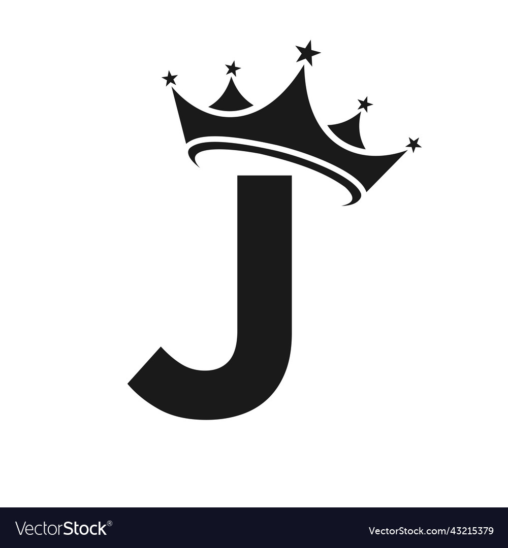 Letter j crown logo crown logo on j Royalty Free Vector