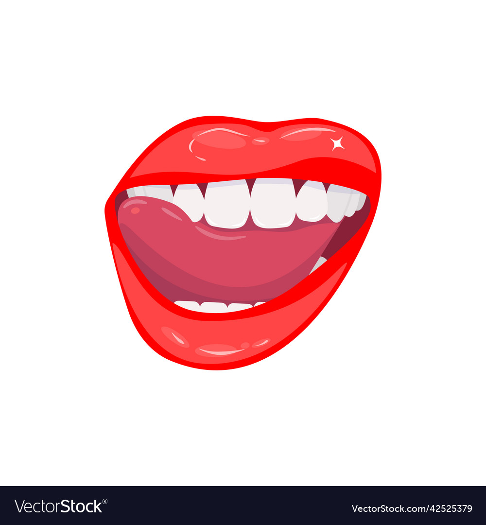 Open smiling female mouth with healthy white teeth