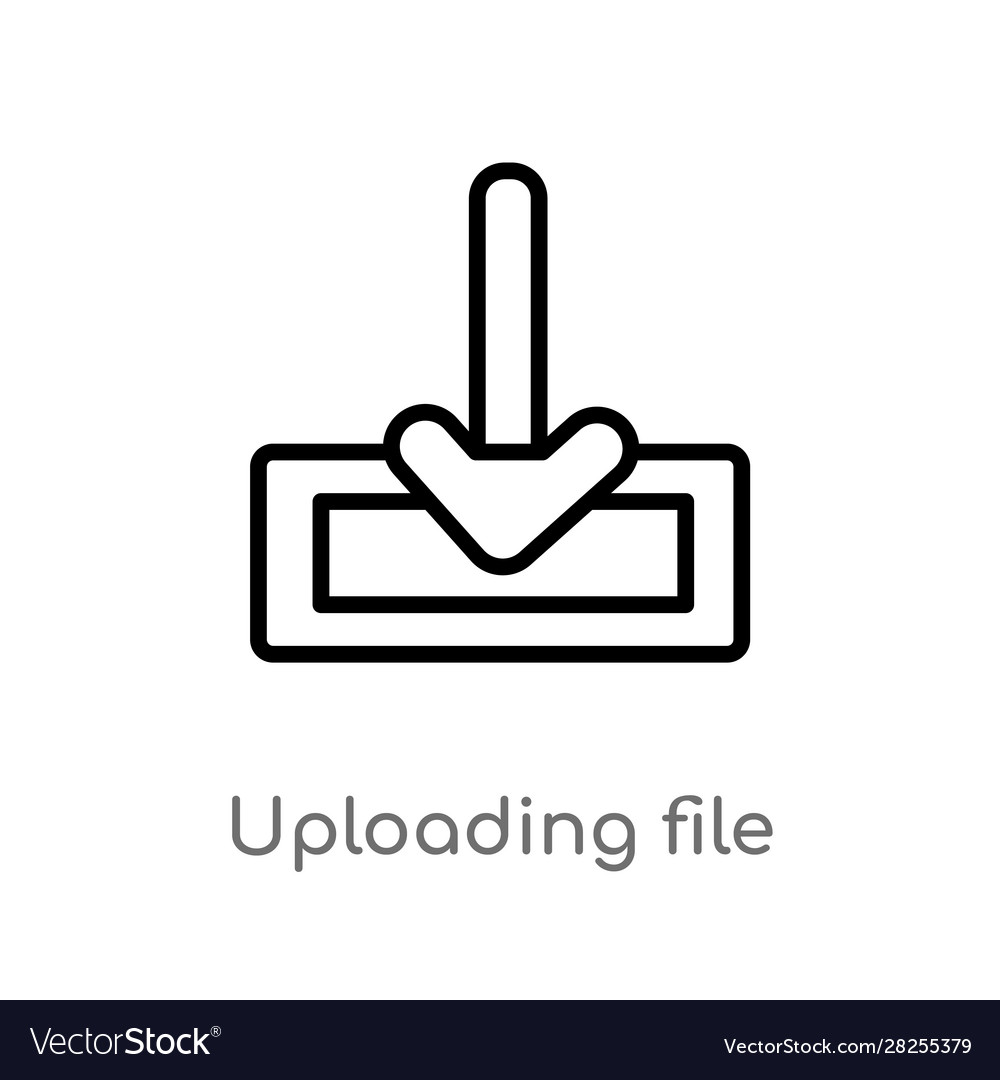 Outline uploading file icon isolated black simple
