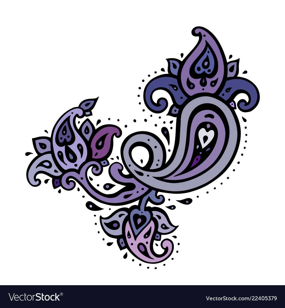 Paisley background hand drawn ornament