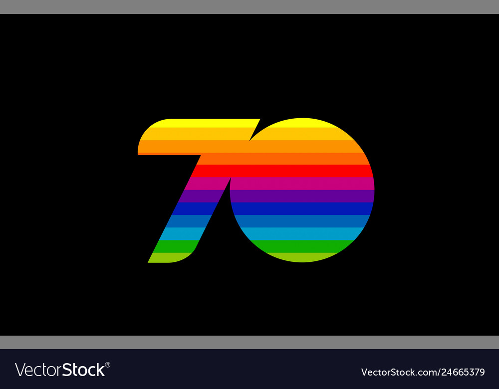 Regenbogen Farbe bunt Anzahl 70 Logo