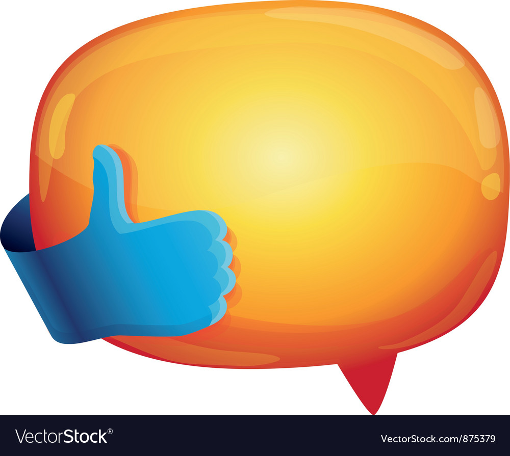 bubble with like sign Royalty Free Vector