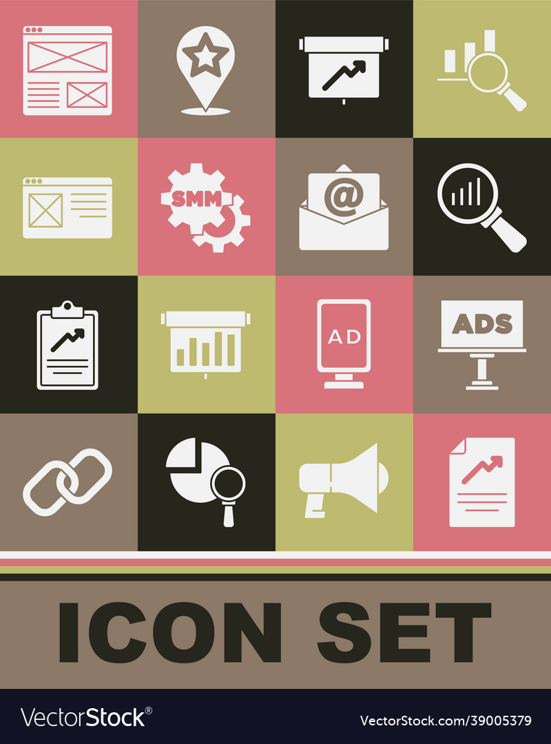 Set document with graph chart advertising vector image Set document with graph chart advertising
