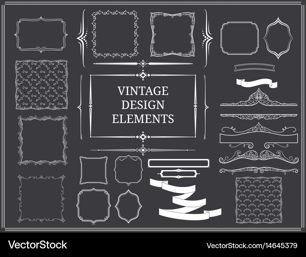 Vintage design elements set Royalty Free Vector Image