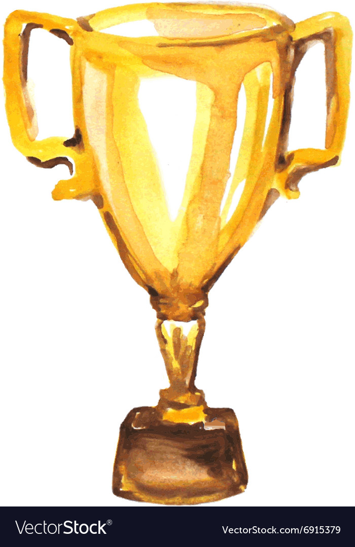 Watercolor Golden Trophy