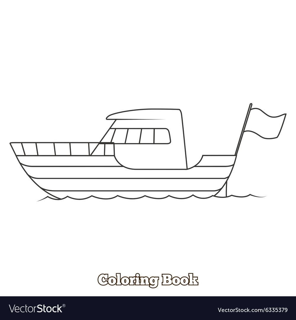 Download Yacht Cartoon Coloring Book Royalty Free Vector Image