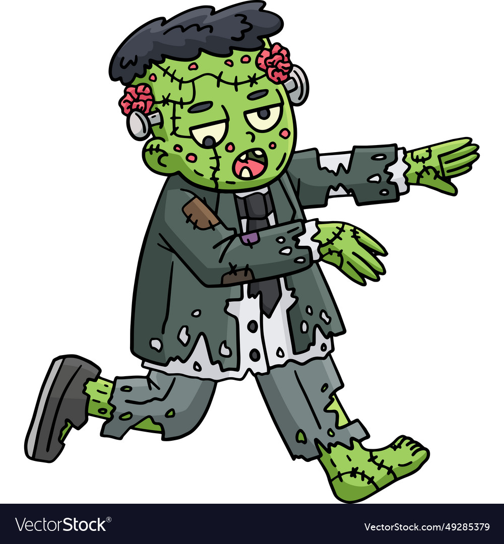 Zombie frankenstein cartoon colored clipart Vector Image