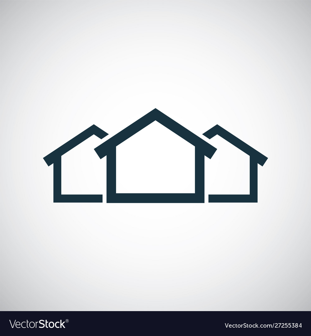 3 houses icon for web and ui on white background