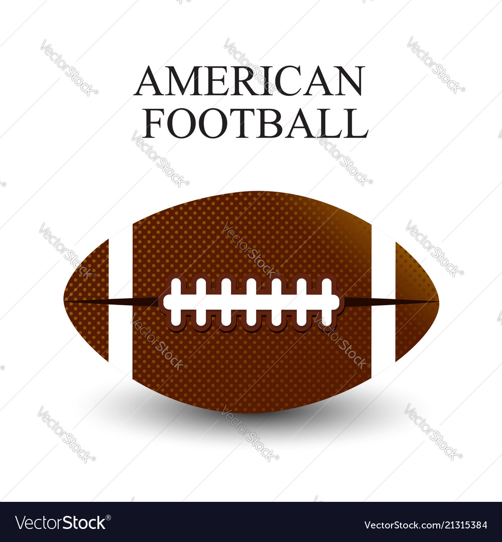 A realistic of an american football on white