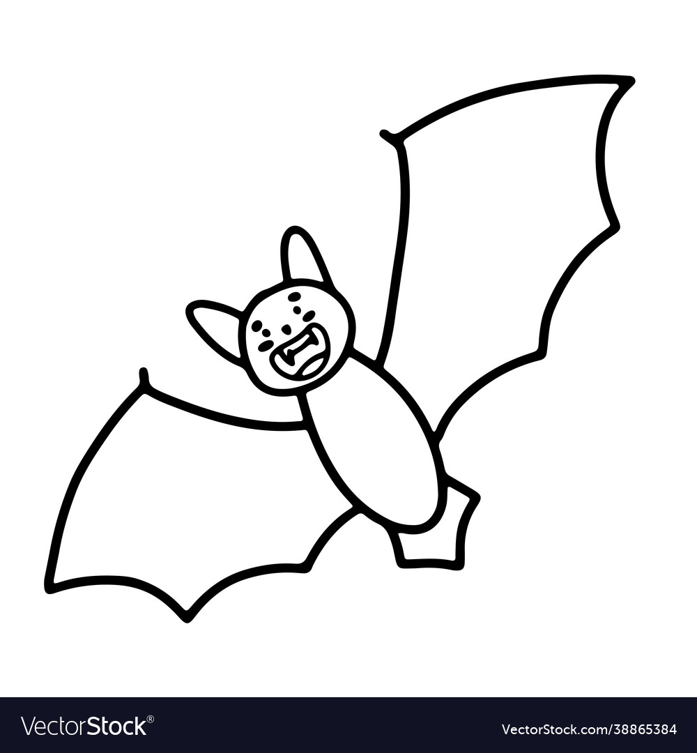 Doodle style bat halloween concept coloring