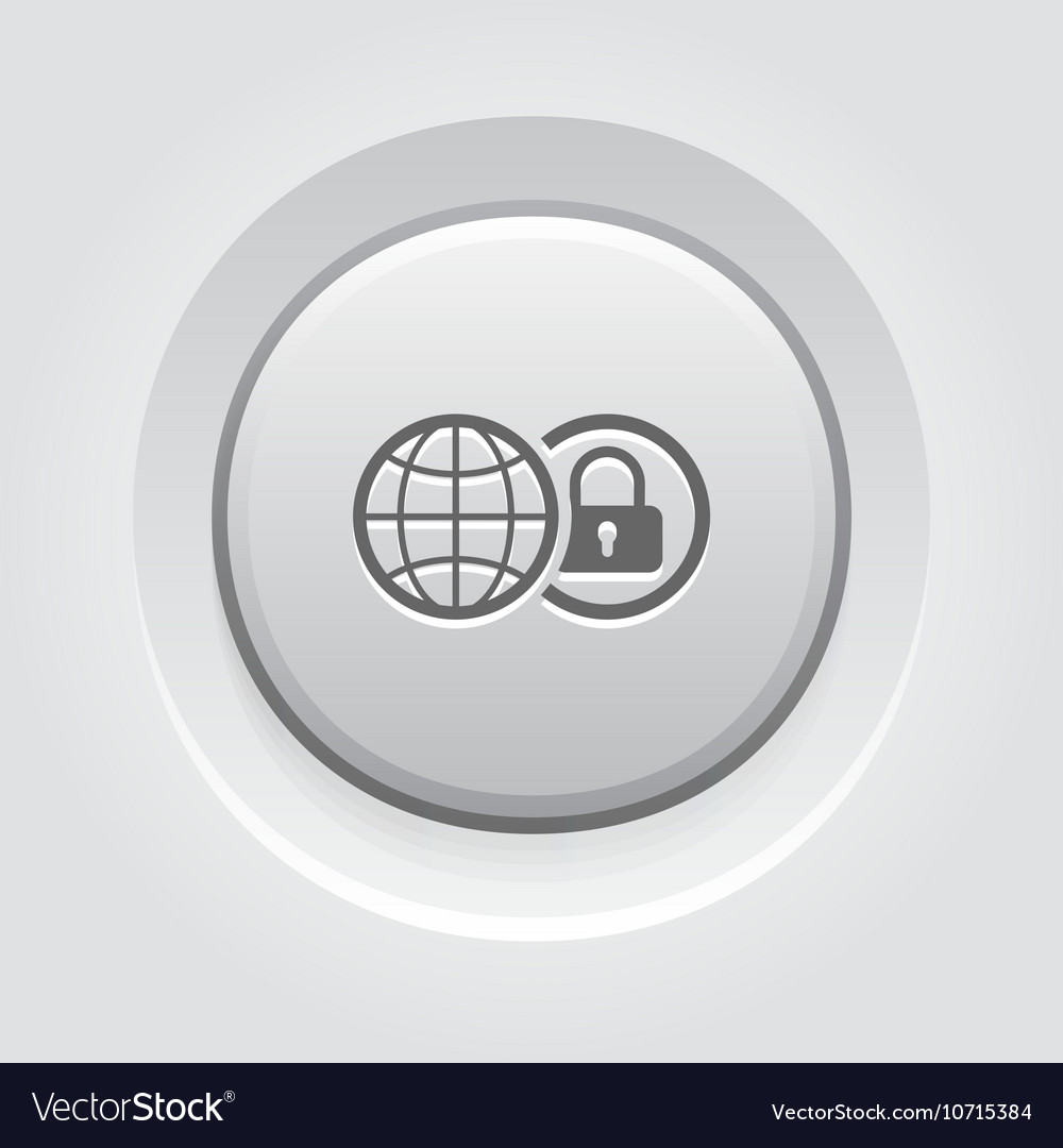 Global security icon grey button design