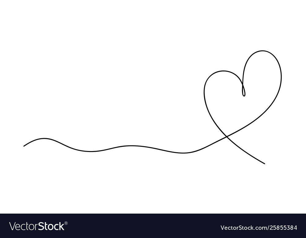 Heart drawing in continuous line