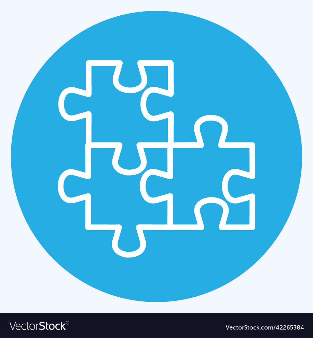 Icon puzzles suitable for programming symbol blue vector image Icon puzzles suitable for programming symbol blue