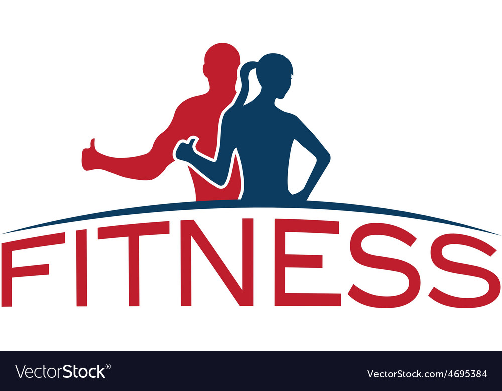 Man and woman of fitness silhouette character